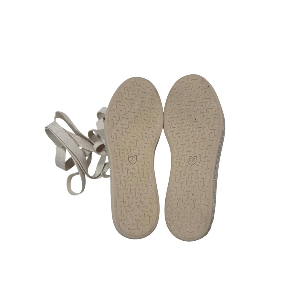 ROTHYS The Ballet Flat Espadrille Knit Diamond Metallic Ivory‎ Shoes Size 8 - Picture 3 of 4